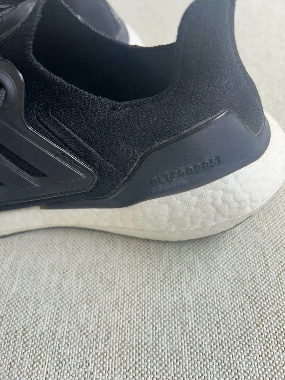 adidas Black Men’s Knit Lace-Up Sneakers with White Sole